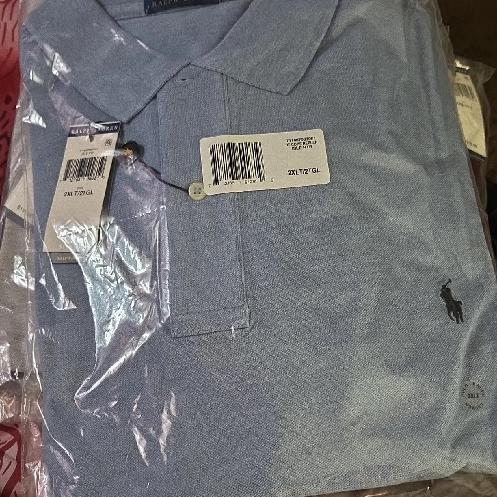 Ralph Lauren Men's Light Blue Polo Shirt with Embroidered Pony